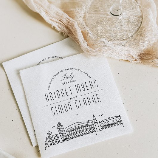 デコイタリアンスカイライン | 結婚のイベント スタンダードカクテルナプキン