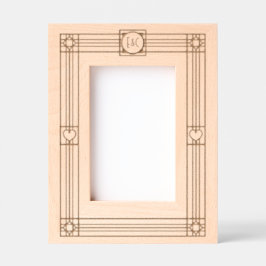 デコインスパイアデザインとモノグラムとハート レーザー彫刻フレーム