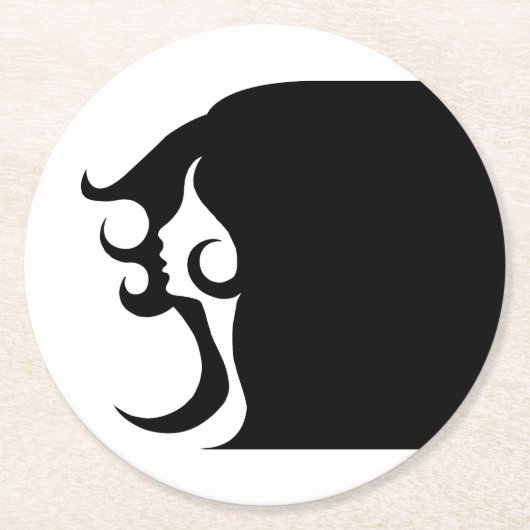 デコウーマンモダン紙コースター ラウンドペーパーコースター (正面)