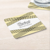 デコエレガントイエロー卒業式コースター スクエアペーパーコースター (アングル)
