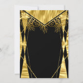 デコエレガントブラック金ゴールドホイルフェイクバースデーパーティー 招待状 (裏面)