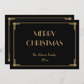 デコエレガントメリークリスマスホリデーカード 招待状 (正面/裏面)