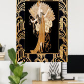 デコエレガントレディとファン ポスター (ホームオフィス)