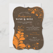 デコエレガント紅葉感謝祭ディナーパーティー 招待状 (正面)