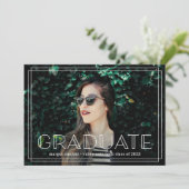 デコオーバーレイ |写真卒業パーティー 招待状 (スタンド正面)