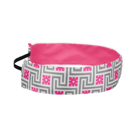 デコギリシャ語鍵、グレー/グレーと明るい赤紫色ピンク アスレチックヘッドバンド (左)