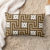 デコギリシャ語鍵、タウペタンとブラウン ランバークッション (ブランケット)