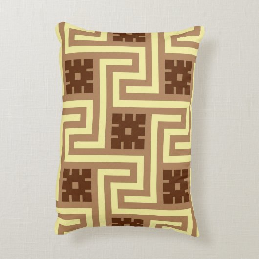 デコギリシャ語鍵、タン、ブラウン、イエロー アクセントクッション (裏面(縦))
