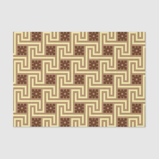 デコギリシャ語鍵、タン、ブラウン、イエロー 薄葉紙 (正面)