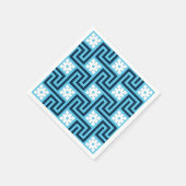 デコギリシャ鍵スカイブルー&ネイビー スタンダードカクテルナプキン (角)