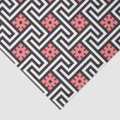 デコギリシャ鍵、ブラック、ホワイト、コーラルピンク 薄葉紙 (詳細)