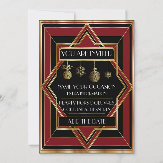 デコクリスマス招待状 招待状 (正面)