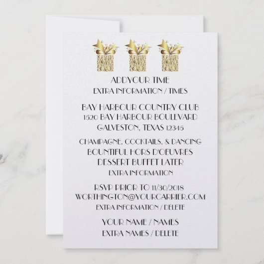 デコクリスマス招待状 招待状 (裏面)