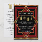 デコクリスマス招待状 招待状 (正面/裏面)