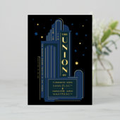 デコシアターサインヴィンテージウェディング 箔招待状 (立ち正面)