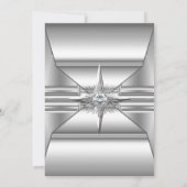 デコシルバークロムメタルイメージバースデーパーティー 招待状 (裏面)