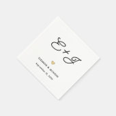 デコスタイリッシュタイポグラフィスクリプトモノグラム結婚ズ スタンダードカクテルナプキン (角)