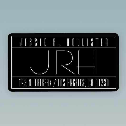 デコスタイリッシュビベ |ブラック&ホワイト差出人住所 ラベル