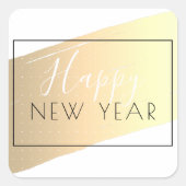 デコスタイルハッピーニューイヤーonゴールデンスプラッシュ絵を描 スクエアシール (正面)