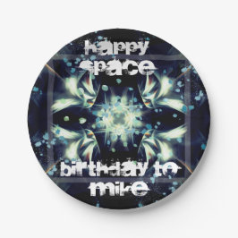 デコスター宇宙&あなたのテキスト ペーパープレート