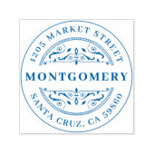 デコスワールはっきりしたファミリ名&ラウンド差出人住所 セルフインキングスタンプ (デザイン)