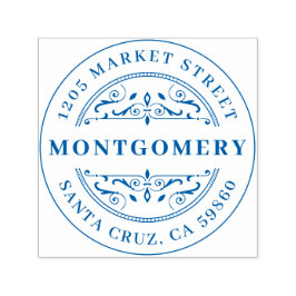 デコスワールはっきりしたファミリ名&ラウンド差出人住所 セルフインキングスタンプ