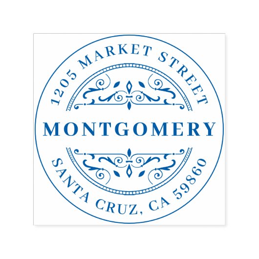 デコスワールはっきりしたファミリ名&ラウンド差出人住所 セルフインキングスタンプ (デザイン)