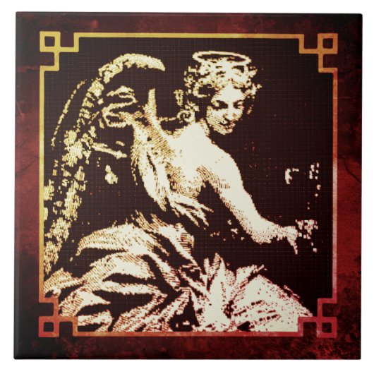 デコセラミックタイル – 天使はまだ明るい タイル (正面)