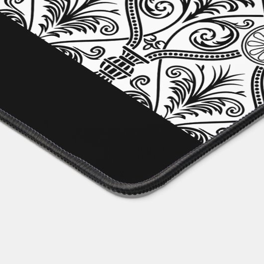 デコダマスクスタイルヴィンテージパターン白黒名 デスクマット (コーナー)