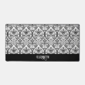 デコダマスクスタイルヴィンテージパターン白黒名 デスクマット (正面)