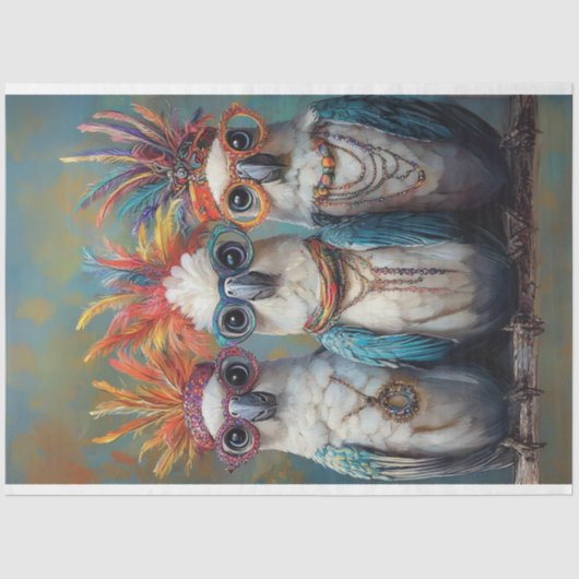 デコッお洒落ク鮮やかコカトス鳥 薄葉紙 (正面)