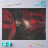 デコップアビクトリアンテッドレッドドレスワイドハット 薄葉紙 (クラフト)