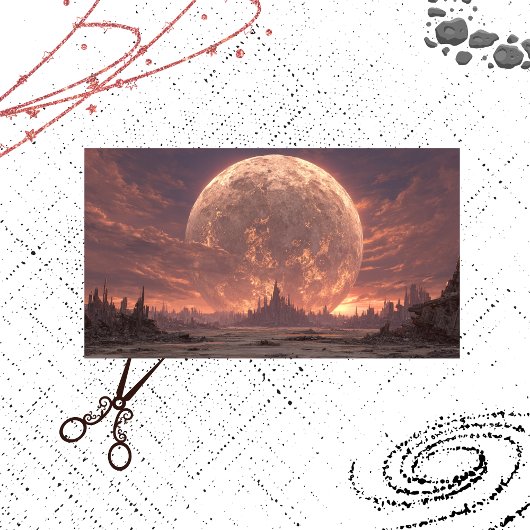 デコップアポカリプティックランドスケープムーンキャッスル 薄葉紙