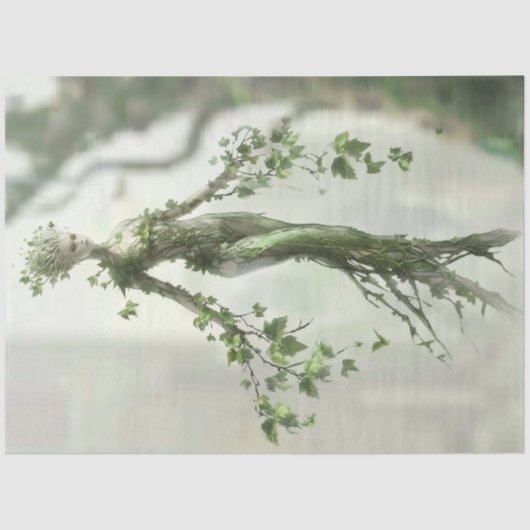 デコップアースリーウーマン姿とツリー 薄葉紙 (正面)