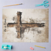 デコップイースター素朴クロス十字架付け 薄葉紙 (クラフト)