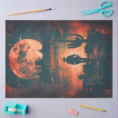 デコップウェはっきりしたスタンシーンカウボーイオレンジムーン 薄葉紙 (クラフト)