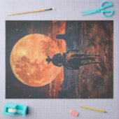 デコップウェスタンテーマカウボーイムーンに向かって乗る 薄葉紙 (クラフト)