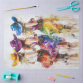 デコップウェスタン女性のカーボーイ鮮やかカラー踊り 薄葉紙 (クラフト)