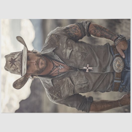 デコップウエスタンカウボークリスチャンランチャー 薄葉紙 (正面)