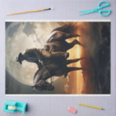 デコップウエスタンシーンカウボーイムーンサンセッティング 薄葉紙 (クラフト)