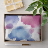 デコップウォーターカラー背景ブルーパープルピンク 薄葉紙 (ギフト)