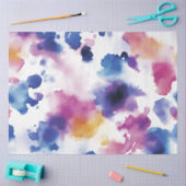 デコップウォーターカラー背景ブルーパープルピンク 薄葉紙 (クラフト)