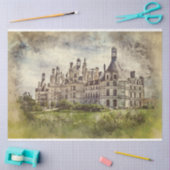 デコップオールドフランスのキャッスルの水色 薄葉紙 (クラフト)