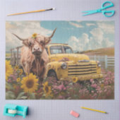 デコップカウトラックヴィンテージヒマワリ 薄葉紙 (クラフト)