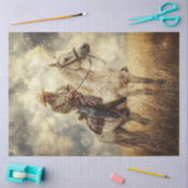 デコップカウボーイライディングホースフィールド 薄葉紙 (クラフト)