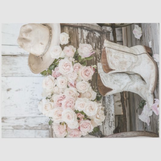 デコップカウボーイ素朴ブーツ西ハットピンク 薄葉紙 (正面)