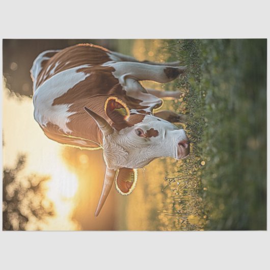 デコップカウロングホーン放牧 薄葉紙 (正面)