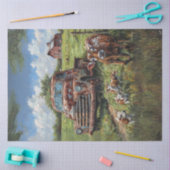 デコップカントリーチャームファームトラック牛 薄葉紙 (クラフト)