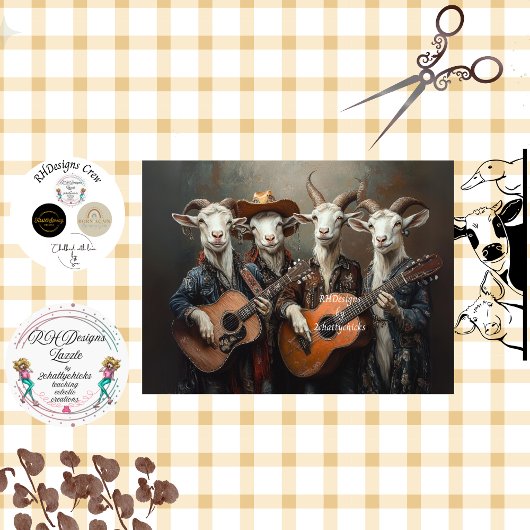 デコップカントリーミュージック農業ヤギ 薄葉紙