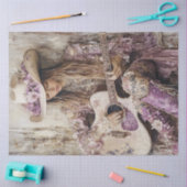 デコップカントリー女の子ギターシンガー薄紫ドレス 薄葉紙 (クラフト)